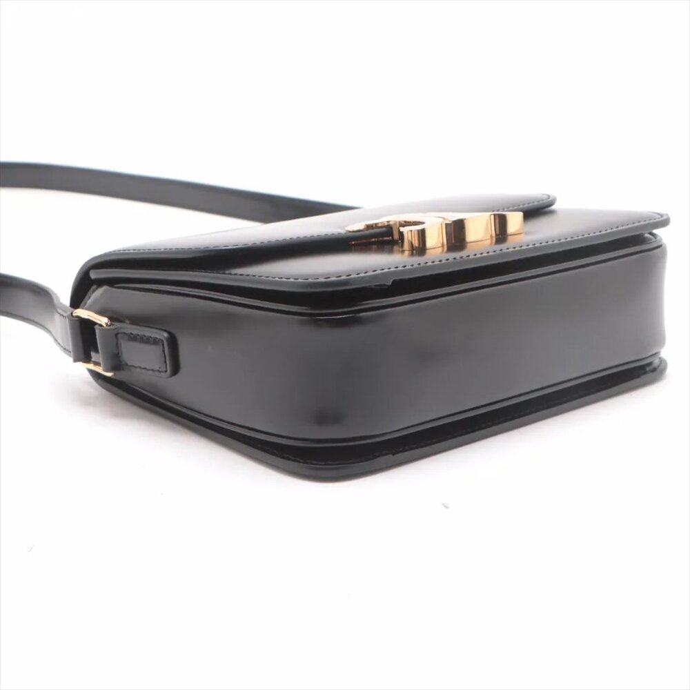 Sold out ❌Celine Triomphe teen Leather Shoulder bag Black - Picture 4 of 14